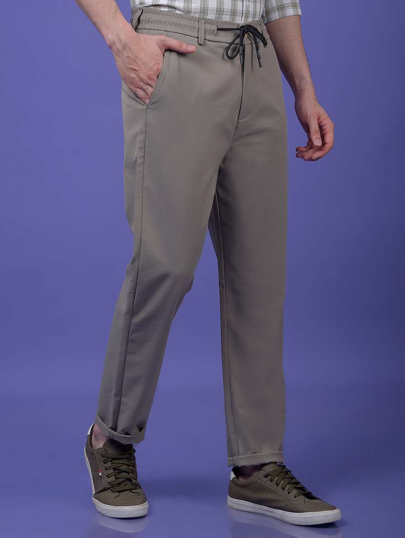 men solid mid rise chinos casual trouser - 22178310 -  Standard Image - 2