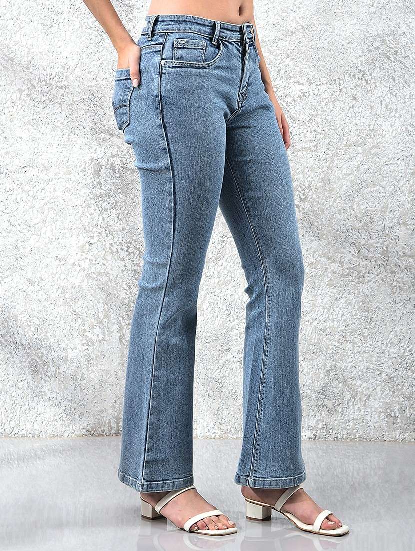 women solid mid rise bootcut jean - 22178341 -  Standard Image - 2