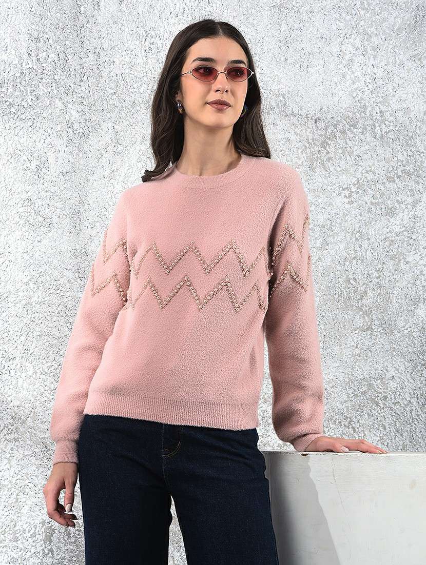 women self designed long sleeve pullover