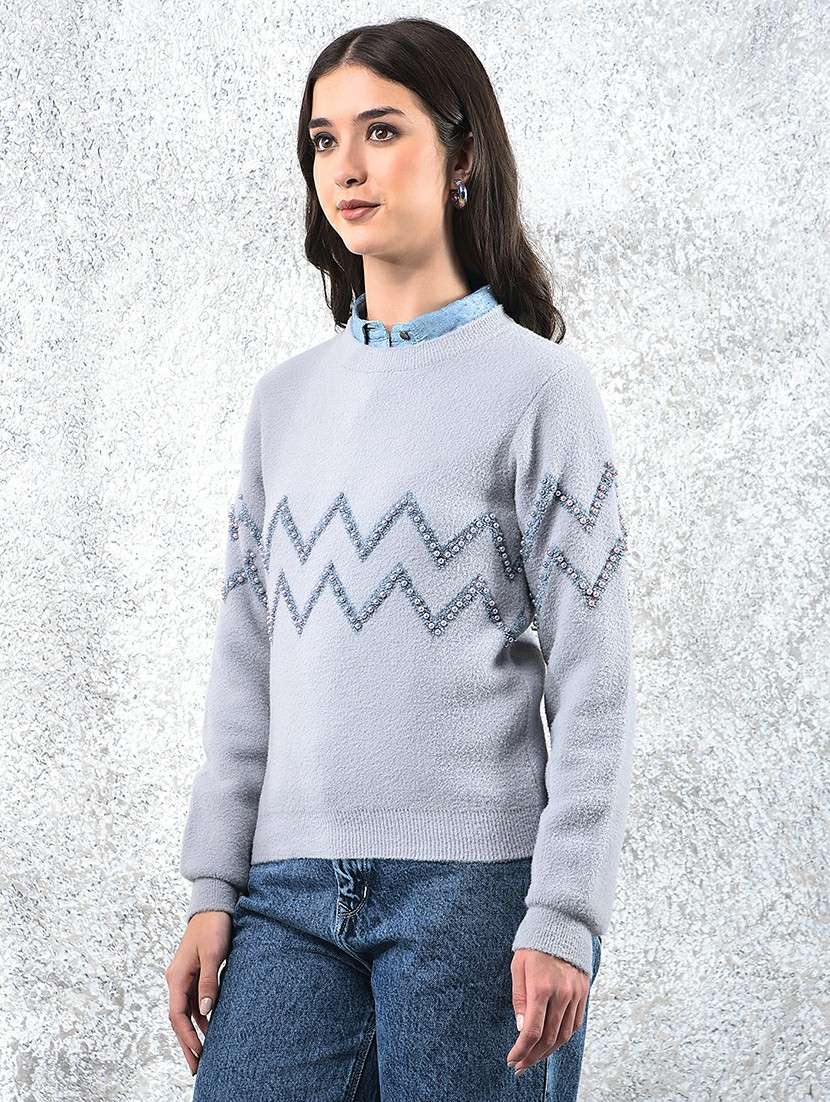 women self designed long sleeve pullover - 22178380 -  Standard Image - 2