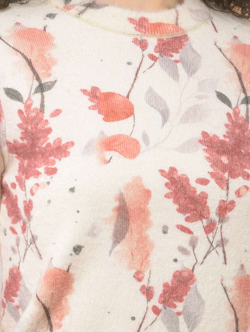 women floral print long sleeve pullover - 22178382 -  Standard Image - 2