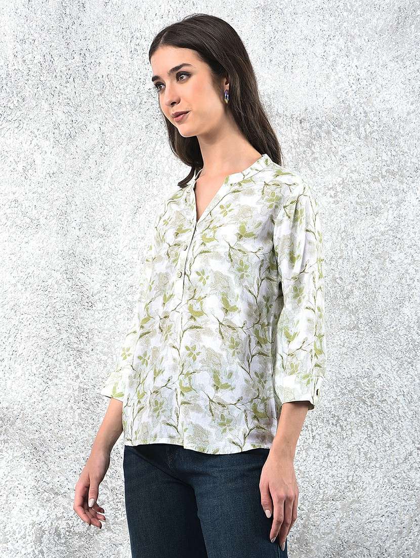 women printed three quarter sleeve regular top - 22178396 -  Standard Image - 2