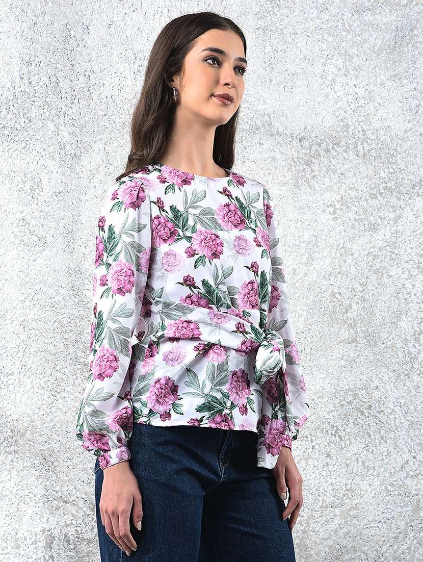 women printed puff sleeve regular top - 22178397 -  Standard Image - 2