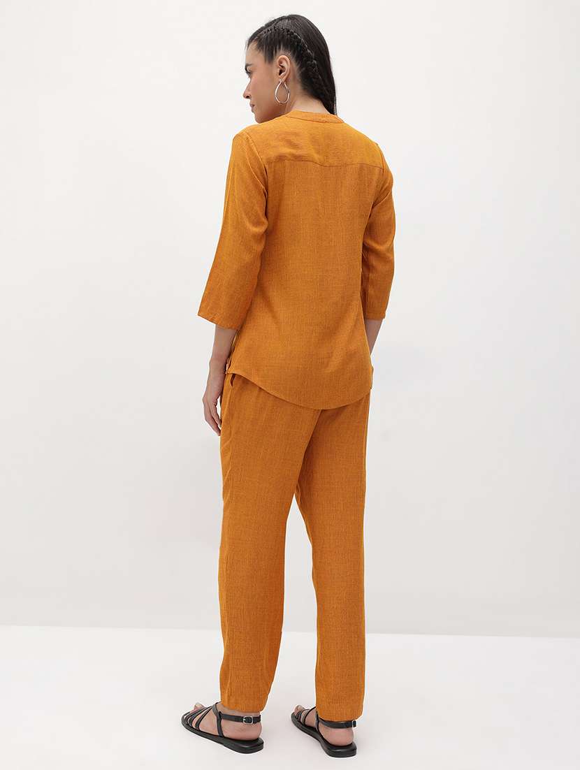 women solid top and trouser co-ord set - 22178430 -  Standard Image - 2