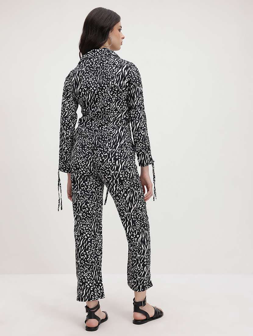 women animal print top and trouser co-ord set - 22178435 -  Standard Image - 2