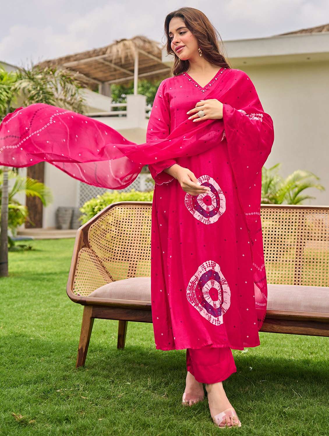 women embroidered long sleeve kurta pant with dupatta set - 22178505 -  Standard Image - 2