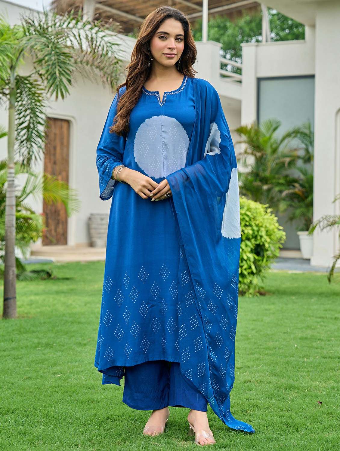 women embroidered long sleeve kurta pant with dupatta set - 22178513 -  Standard Image - 2