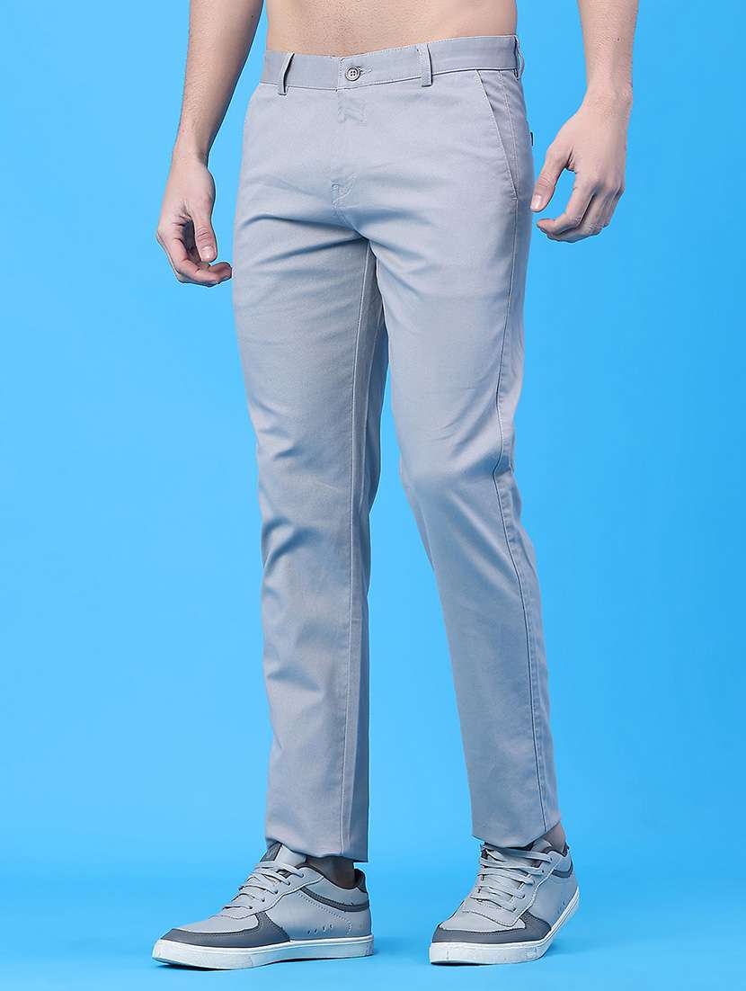 men solid mid rise chinos casual trouser - 22178670 -  Standard Image - 2