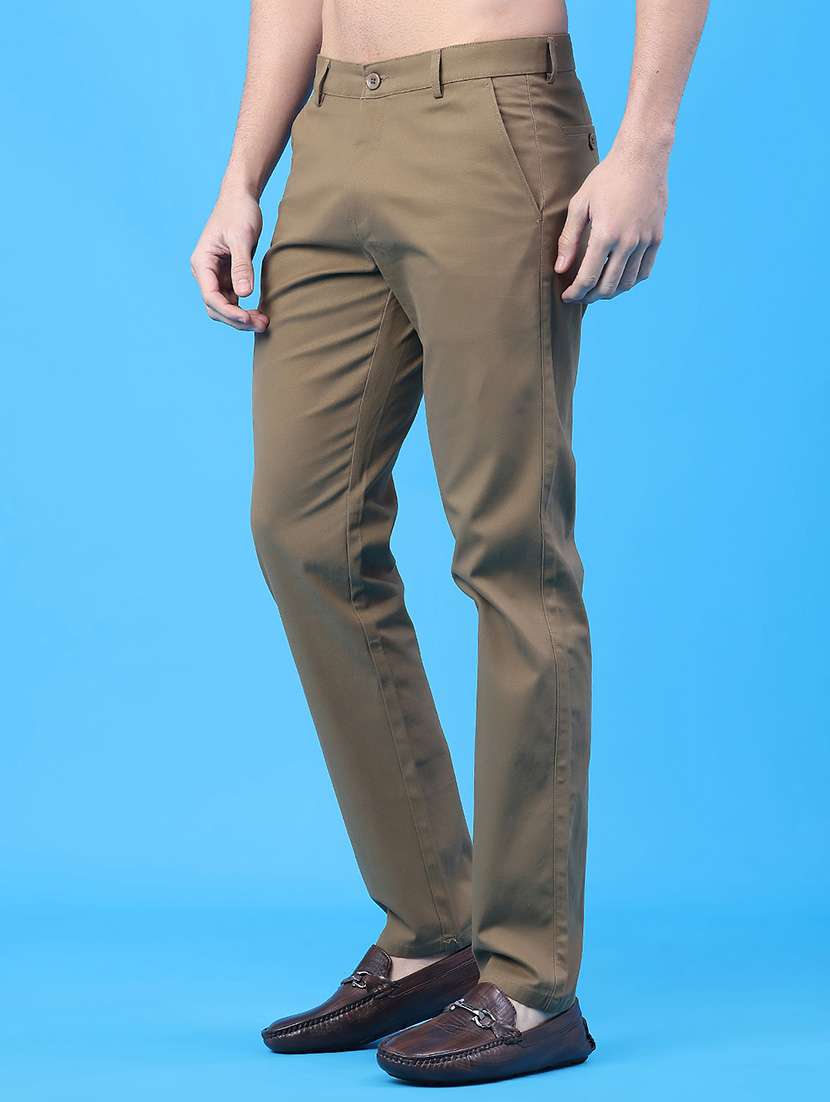 men solid mid rise chinos casual trouser - 22178676 -  Standard Image - 2