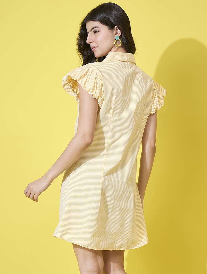Women Striped Collared Shirt Dress - 22178962 -  Standard Image - 2