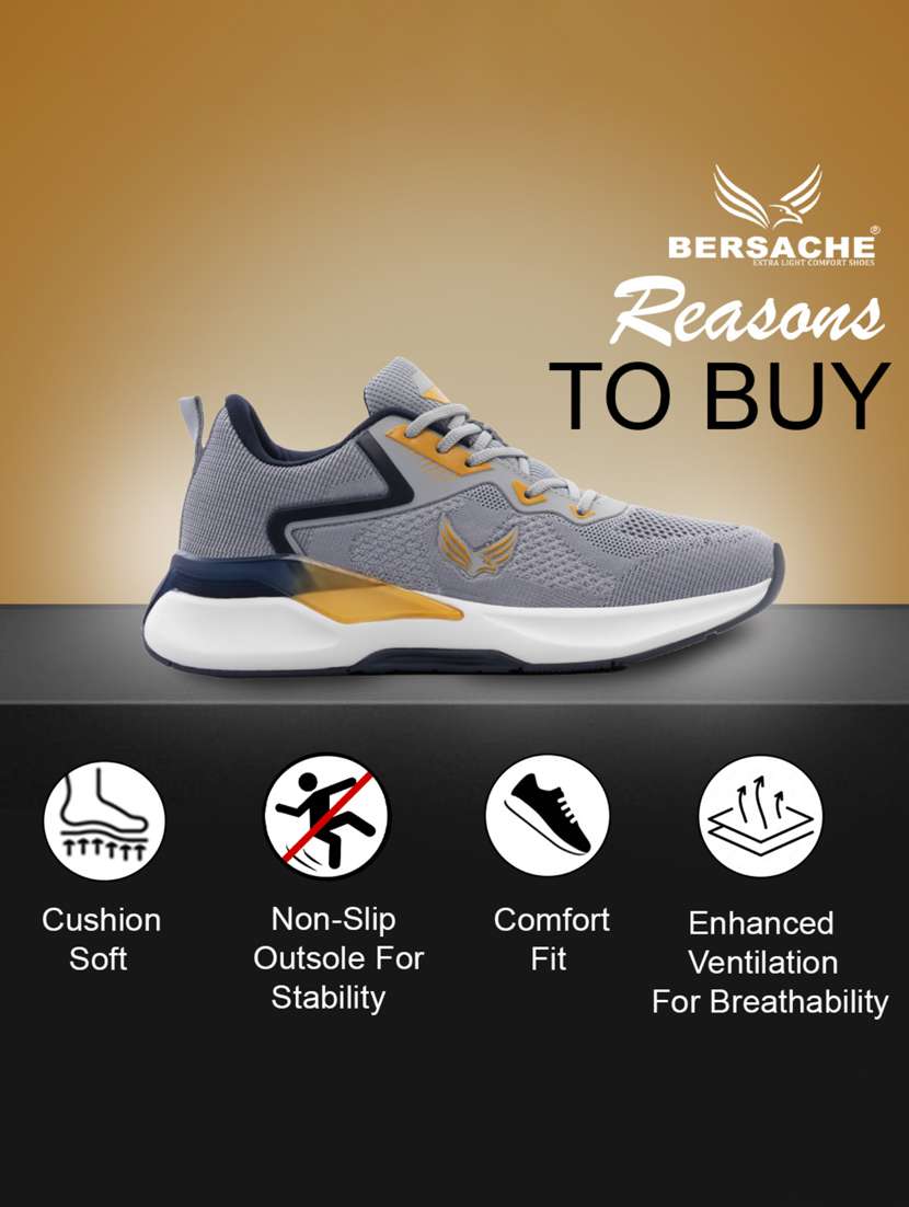 men grey lace up sport shoe - 22178994 -  Standard Image - 2