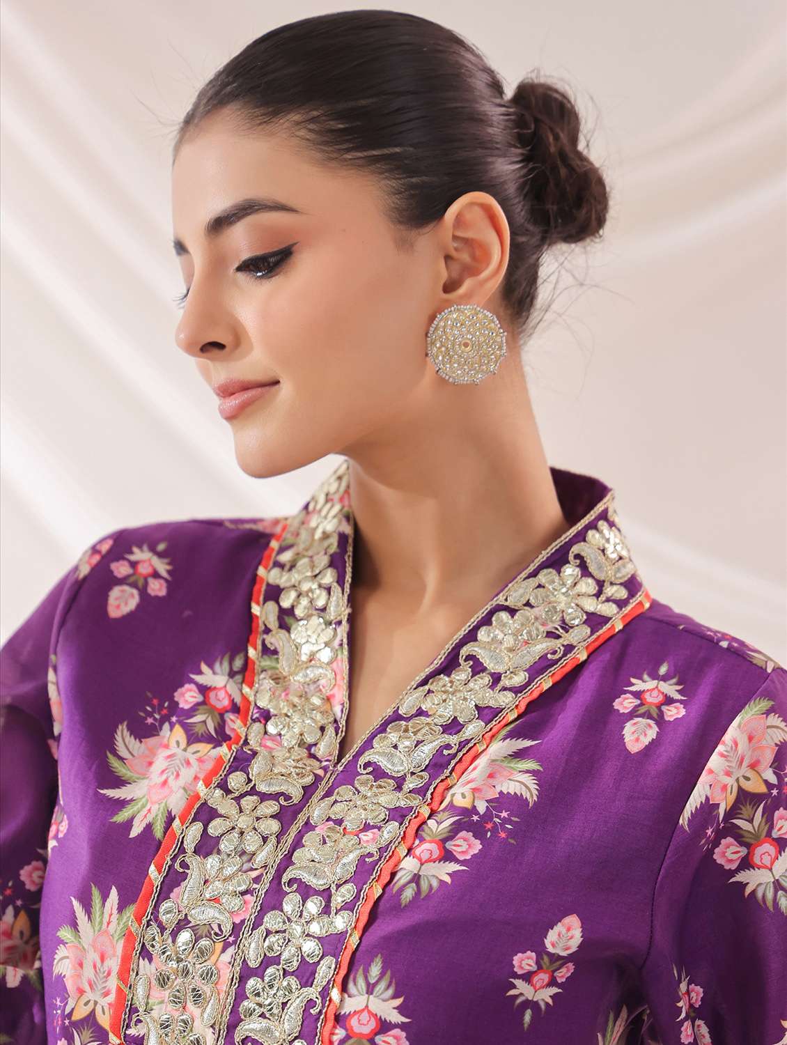 women floral printed three quarter sleeve kurta palazzo set - 22179005 -  Standard Image - 7