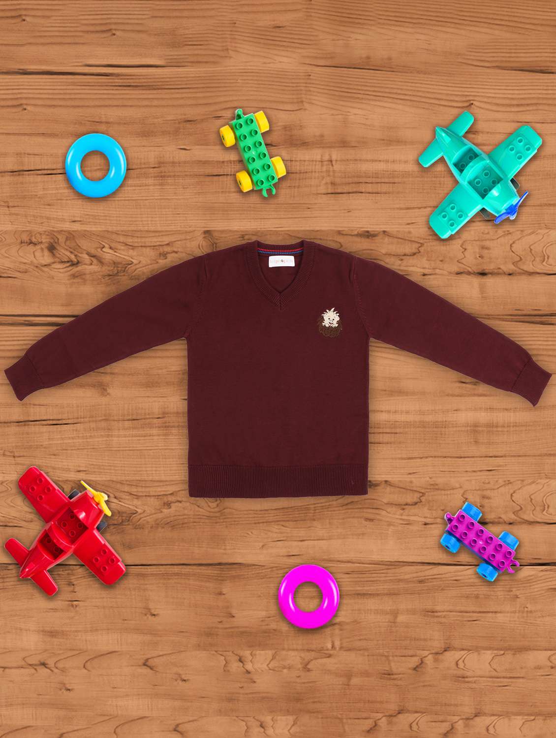 boy solid long sleeve sweater