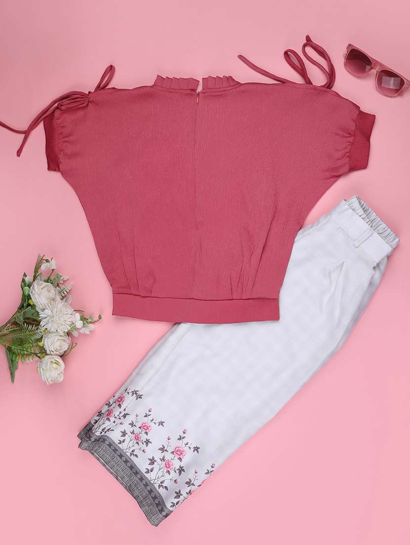 girls embellished short sleeve top & trouser set - 22179558 -  Standard Image - 2