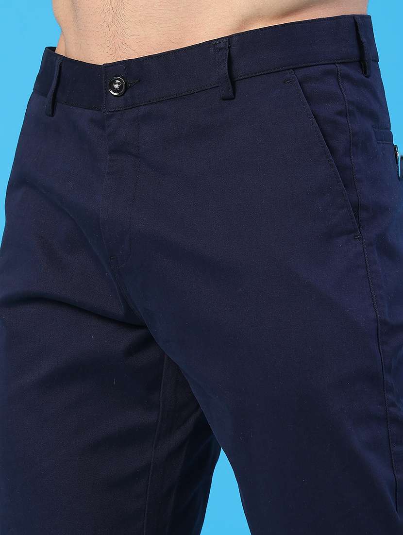 men solid mid rise chinos casual trouser - 22179592 -  Standard Image - 2