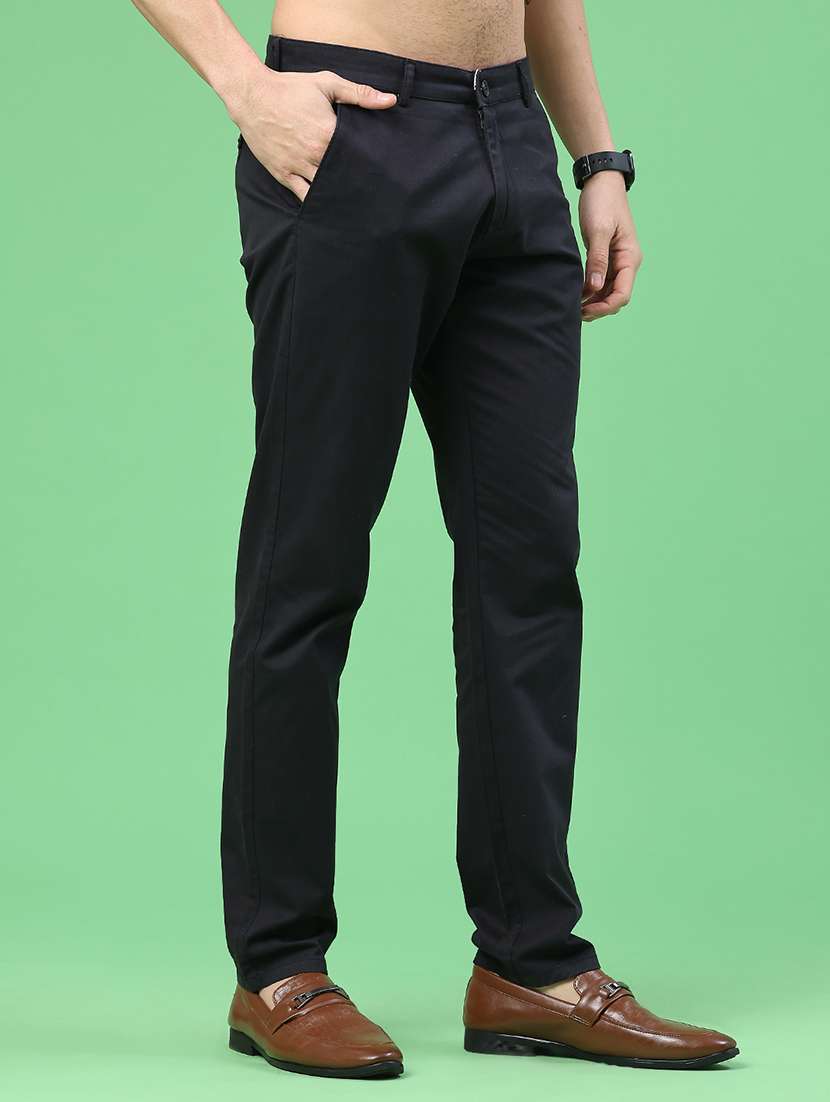 men solid mid rise chinos casual trouser - 22179593 -  Standard Image - 2