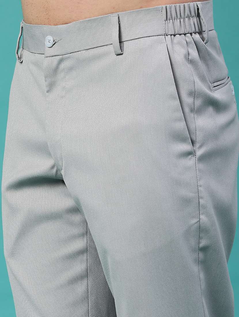 men solid mid rise flat front formal trouser - 22179707 -  Standard Image - 2
