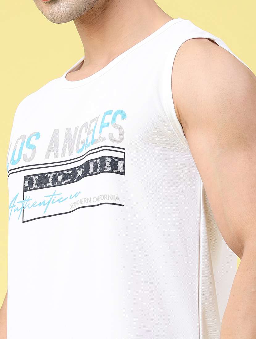 men typographic sleeveless vest - 22179721 -  Standard Image - 2