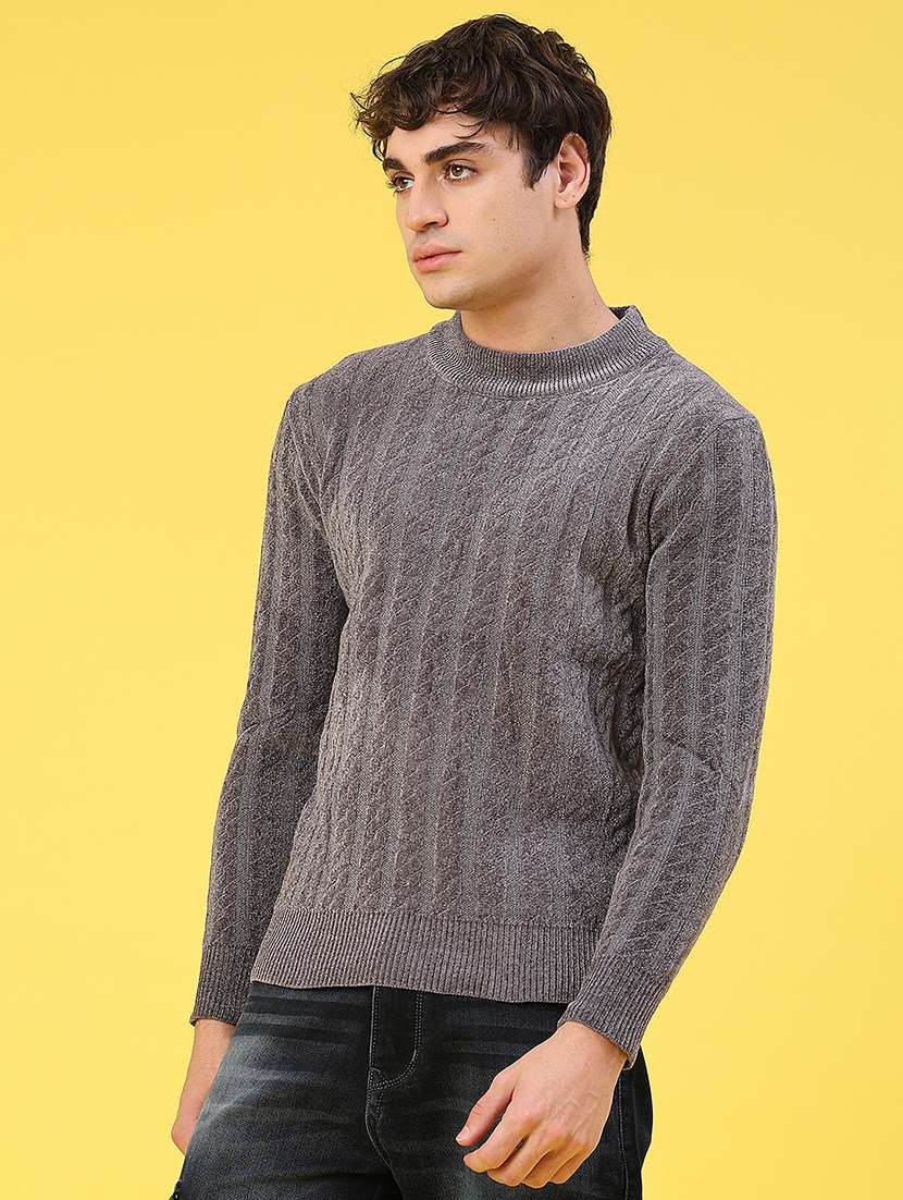 men self design long sleeve regular fit pullover  - 22179757 -  Standard Image - 2