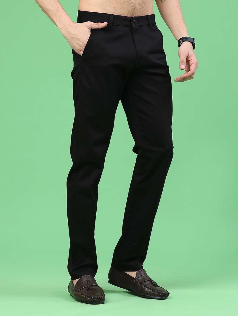 men solid mid rise chinos casual trouser - 22179892 -  Standard Image - 2
