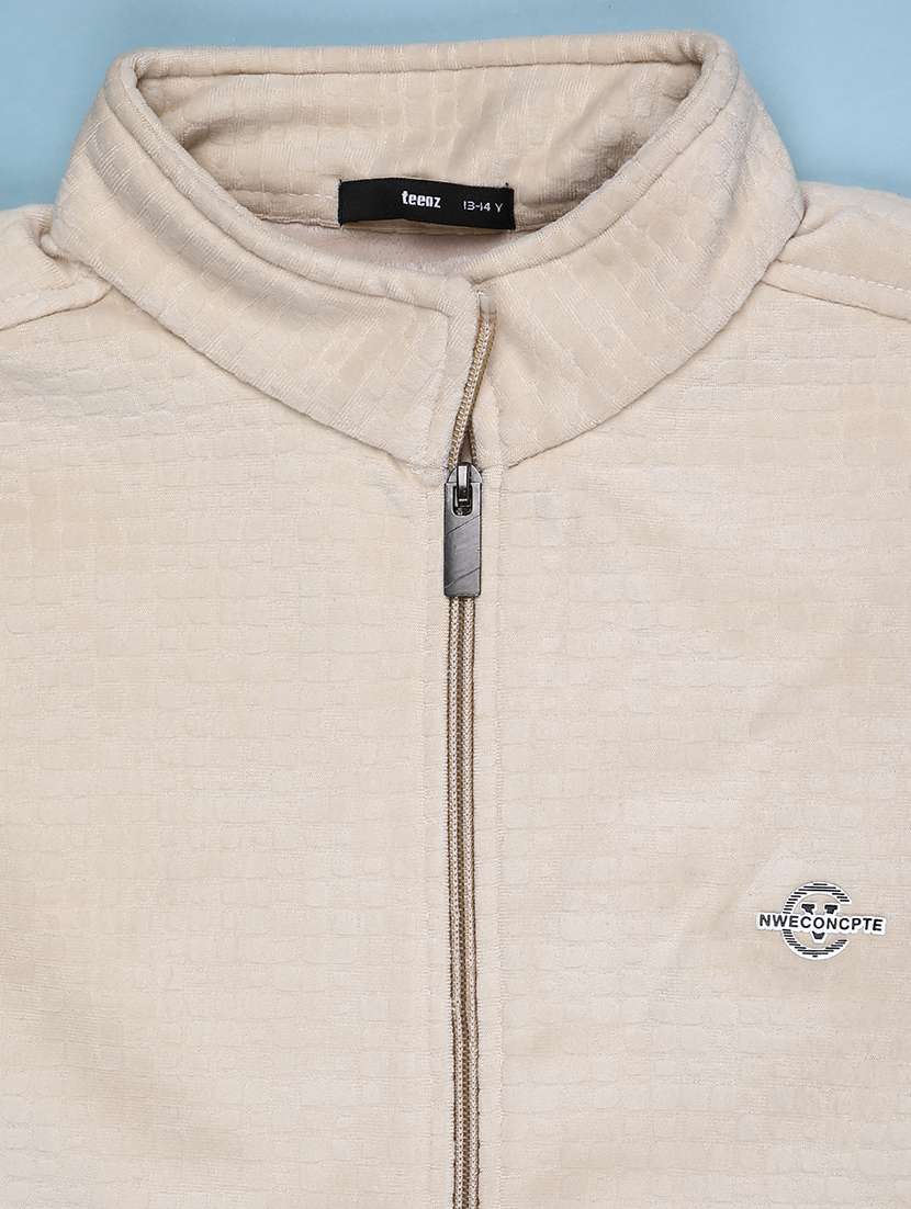 boys solid stand collar long sleeve sweatshirt - 22179913 -  Standard Image - 2