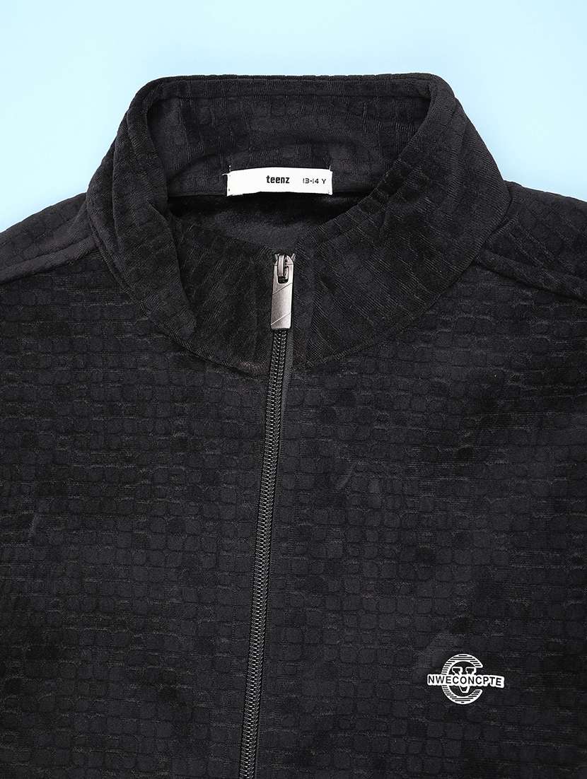 boys solid stand collar long sleeve sweatshirt - 22179914 -  Standard Image - 2