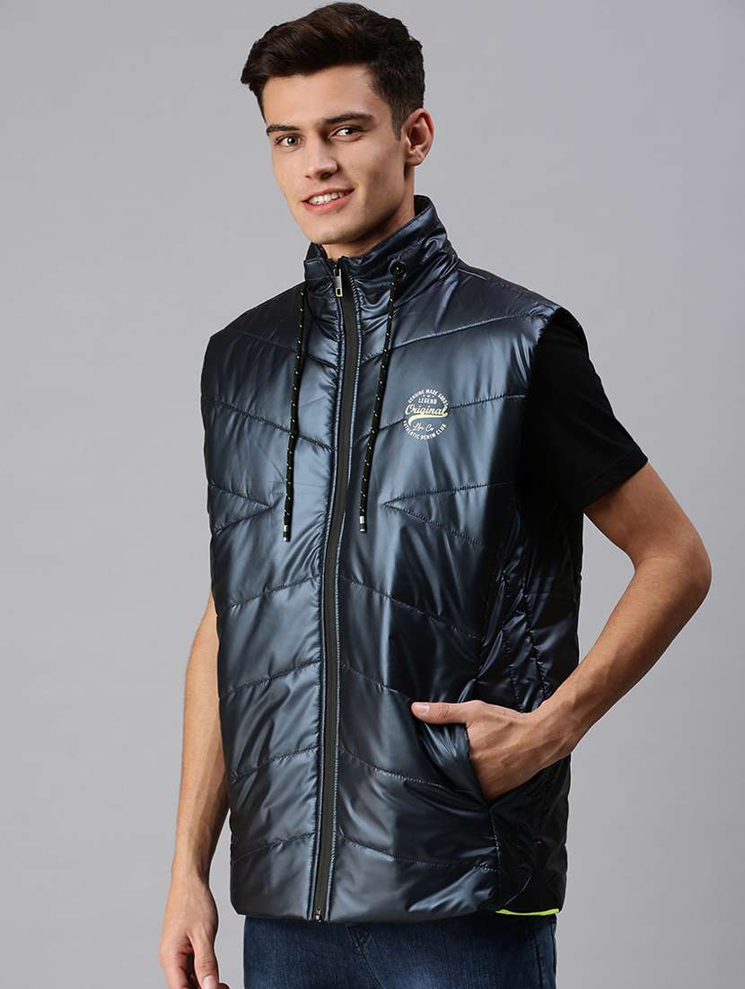 men solid sleeveless regular fit puffer jacket - 22179928 -  Standard Image - 2