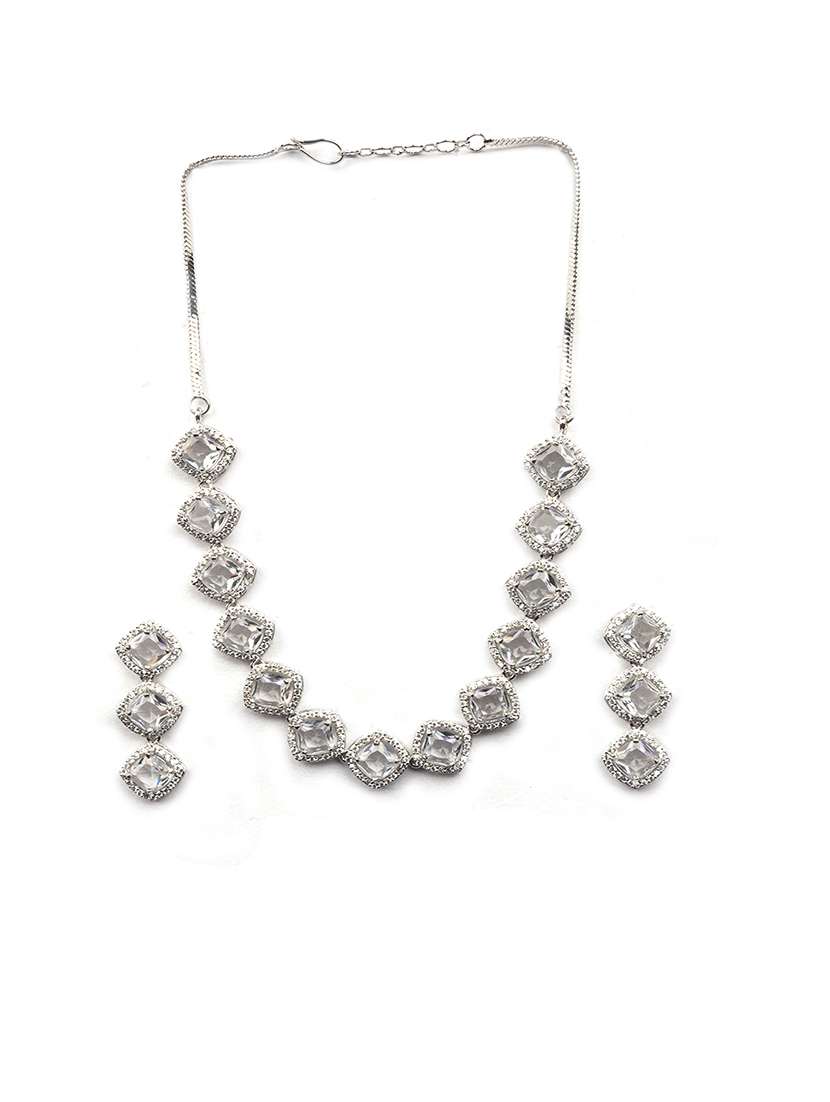 glamour white ad sleek necklace set - 22180002 -  Standard Image - 2