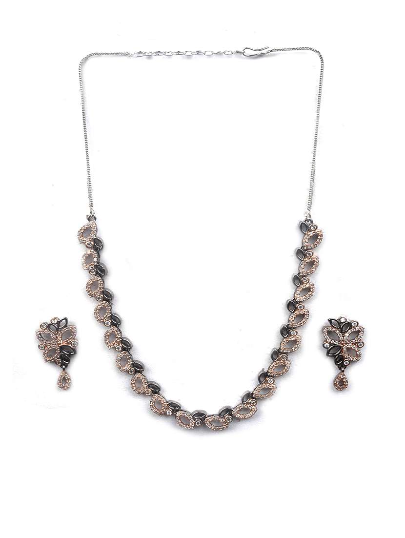 ad bela black necklace set - 22180003 -  Standard Image - 2
