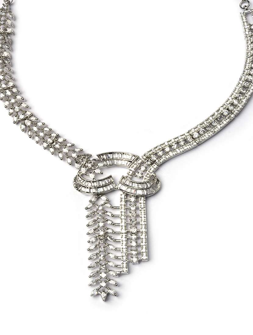 handcrafted cut diamond necklace set - 22180013 -  Standard Image - 2