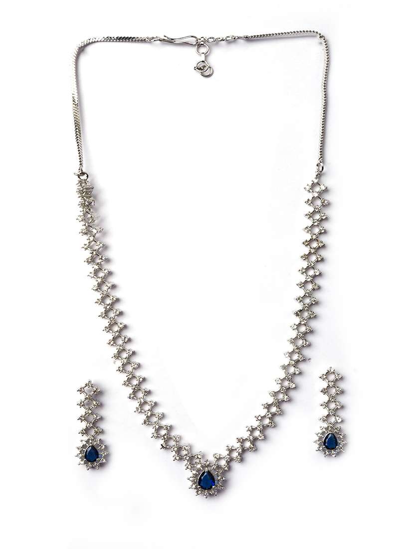 handmade blue ad pendant style necklace set - 22180017 -  Standard Image - 2