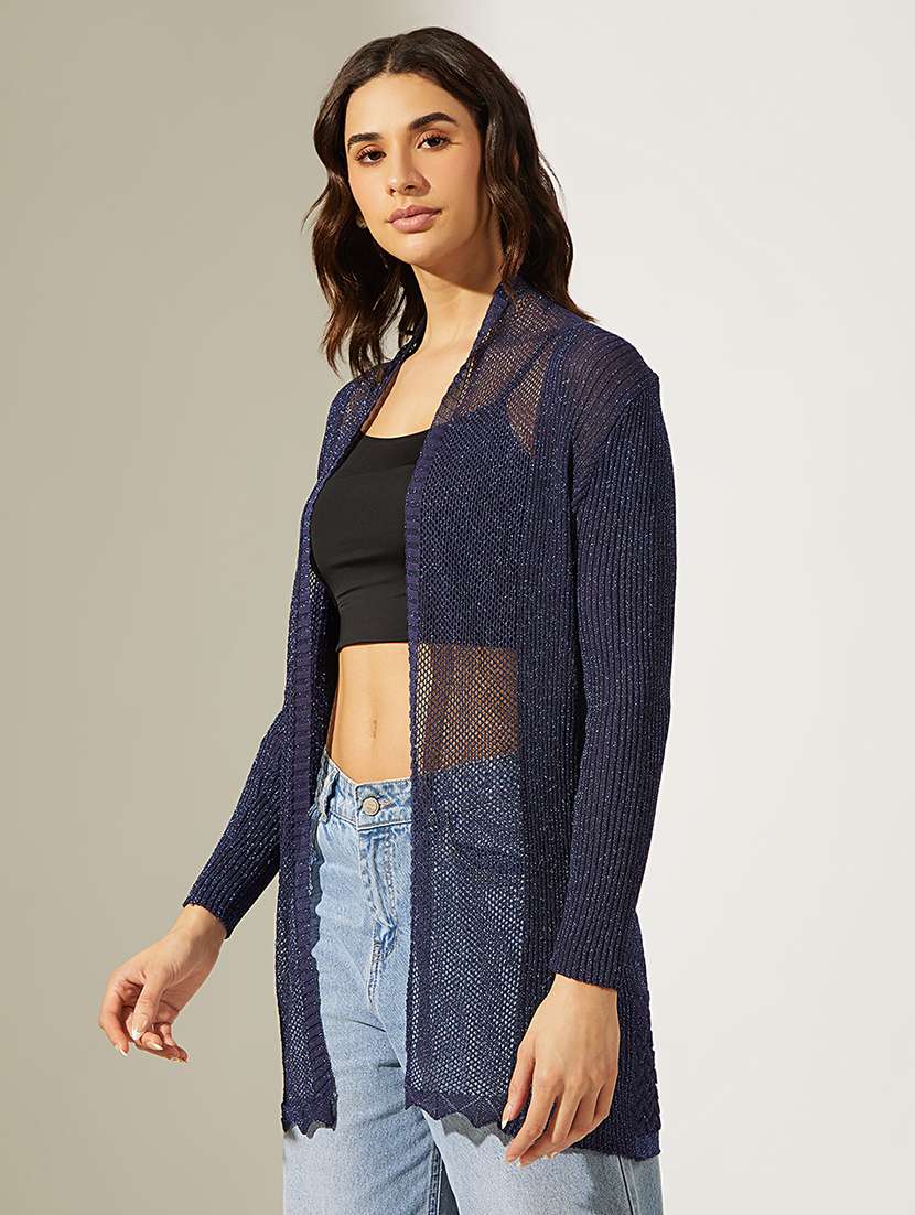 women self designed long sleeve regular shrug - 22180050 -  Standard Image - 2