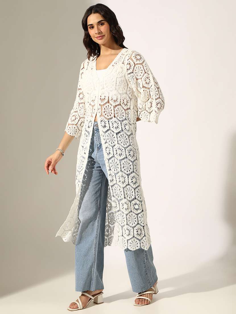 women self designed bell sleeve regular shrug - 22180052 -  Standard Image - 2