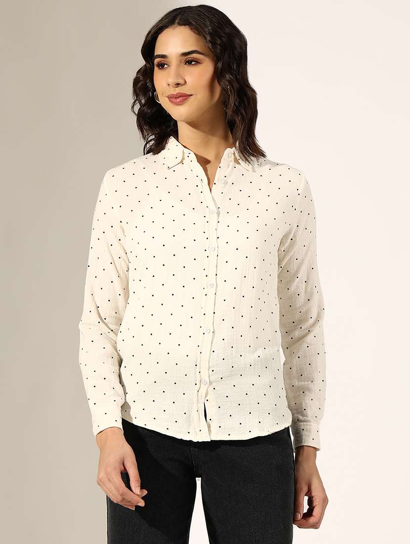 women collared long sleeve regular shirt