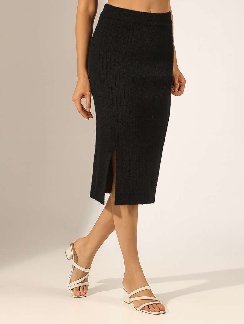women solid high rise pencil skirt - 22180117 -  Standard Image - 2