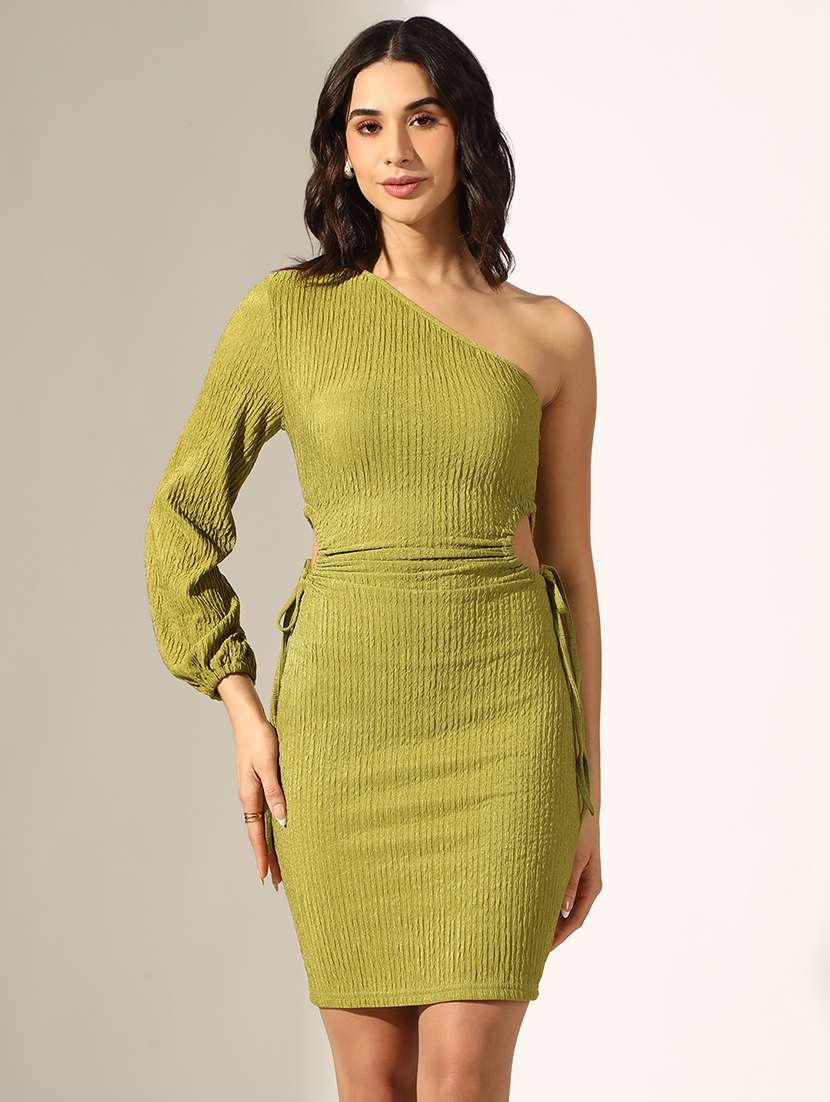 women solid single shoulder bodycon dress - 22180141 -  Standard Image - 2