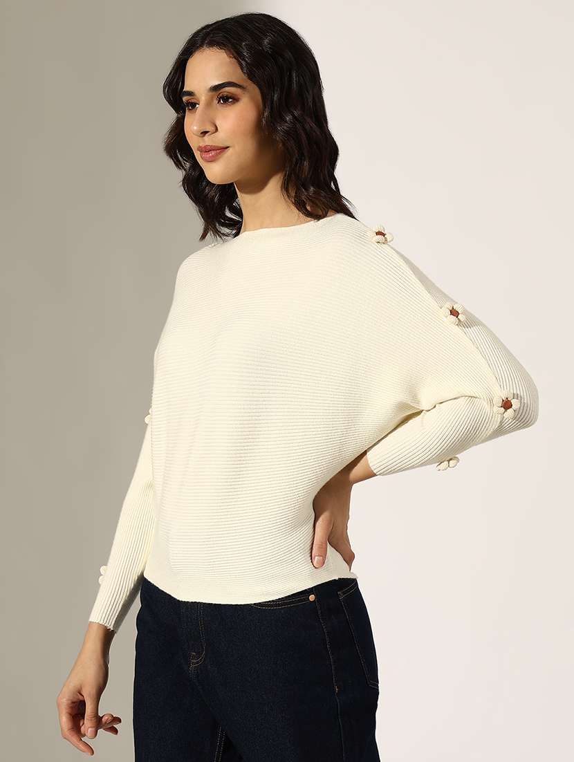 women solid batwing sleeve regular top - 22180156 -  Standard Image - 2