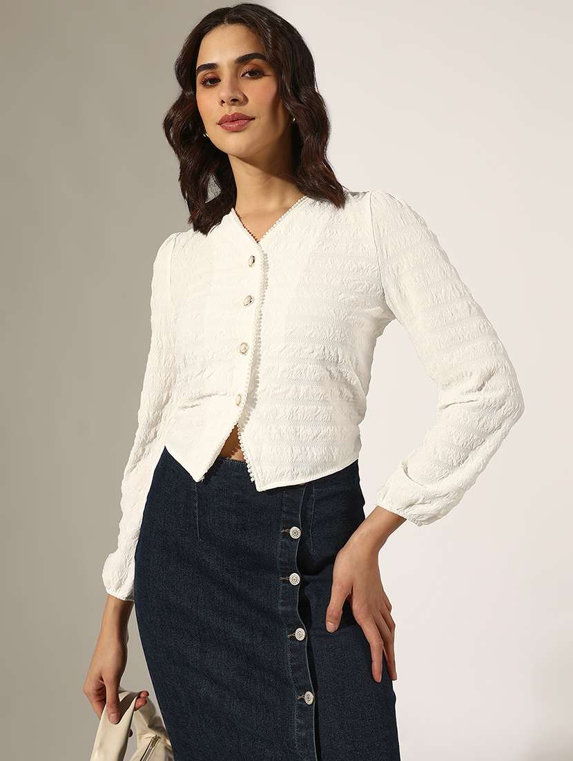 women solid long sleeve shirt top