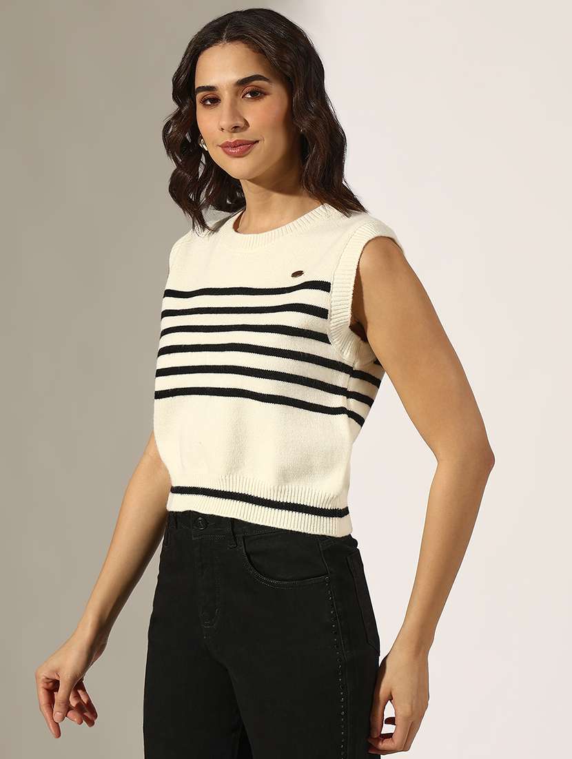 women striped sleeveless vest top - 22180166 -  Standard Image - 2