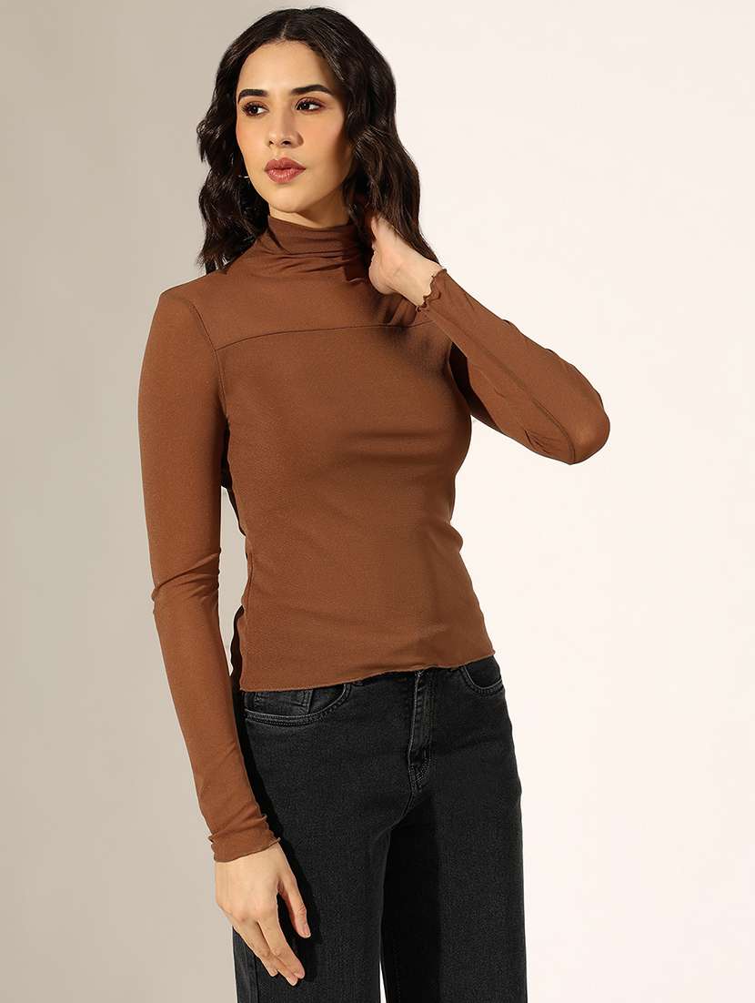 women solid long sleeve regular top - 22180183 -  Standard Image - 2