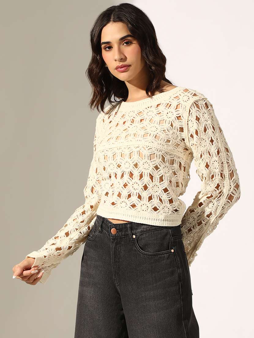 women solid long sleeve regular top - 22180193 -  Standard Image - 2