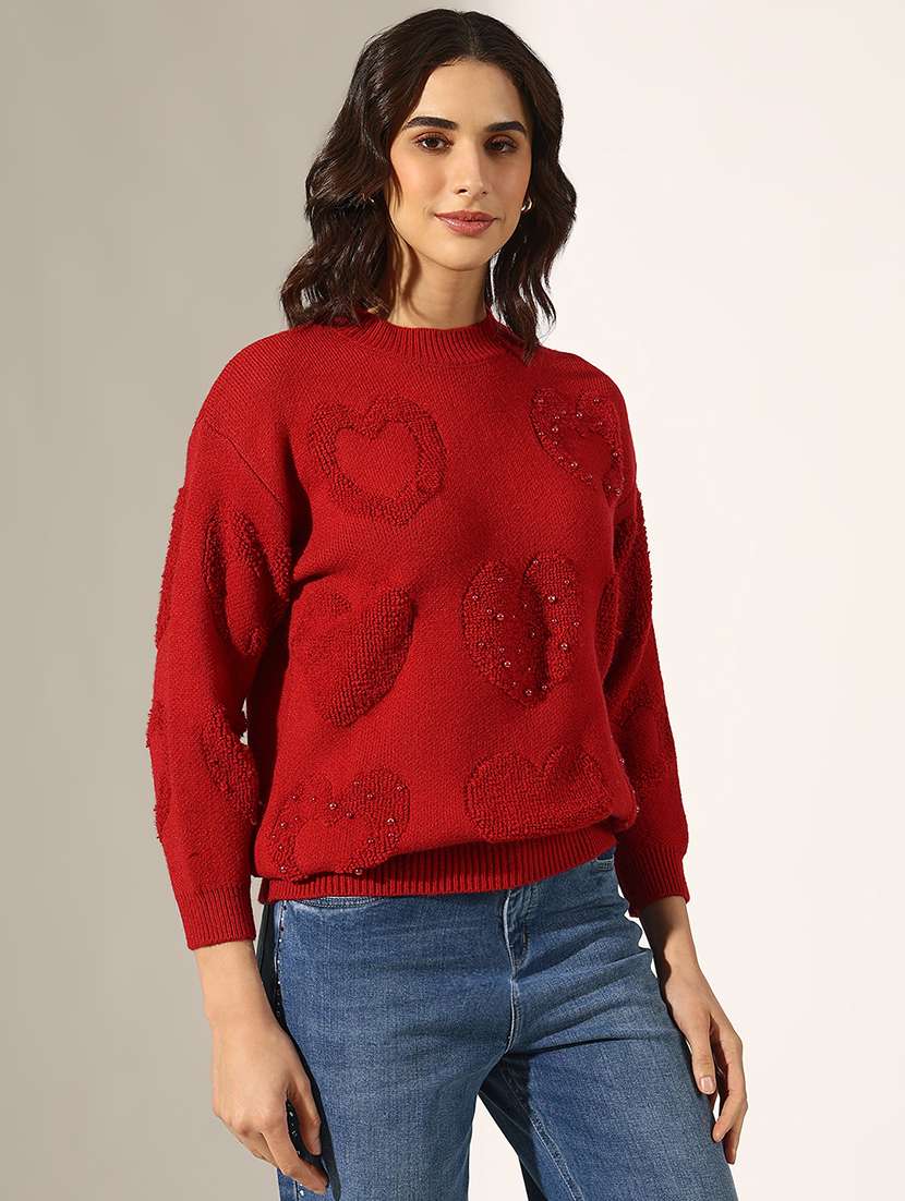 women self designed long sleeve sweatshirt - 22180214 -  Standard Image - 2