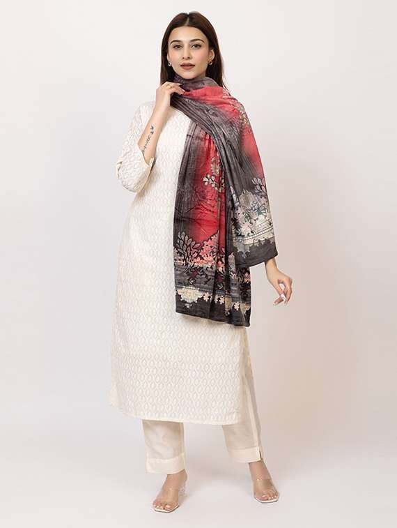 women multi colored printed velvet shawl - 22180219 -  Standard Image - 2