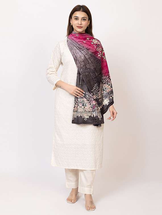 women  multi colored printed velvet shawl - 22180220 -  Standard Image - 2