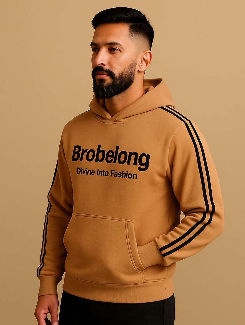 men printed long sleeve hooded sweatshirt - 22180235 -  Standard Image - 2