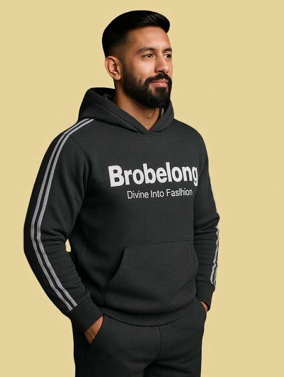 men printed long sleeve hooded sweatshirt - 22180237 -  Standard Image - 2