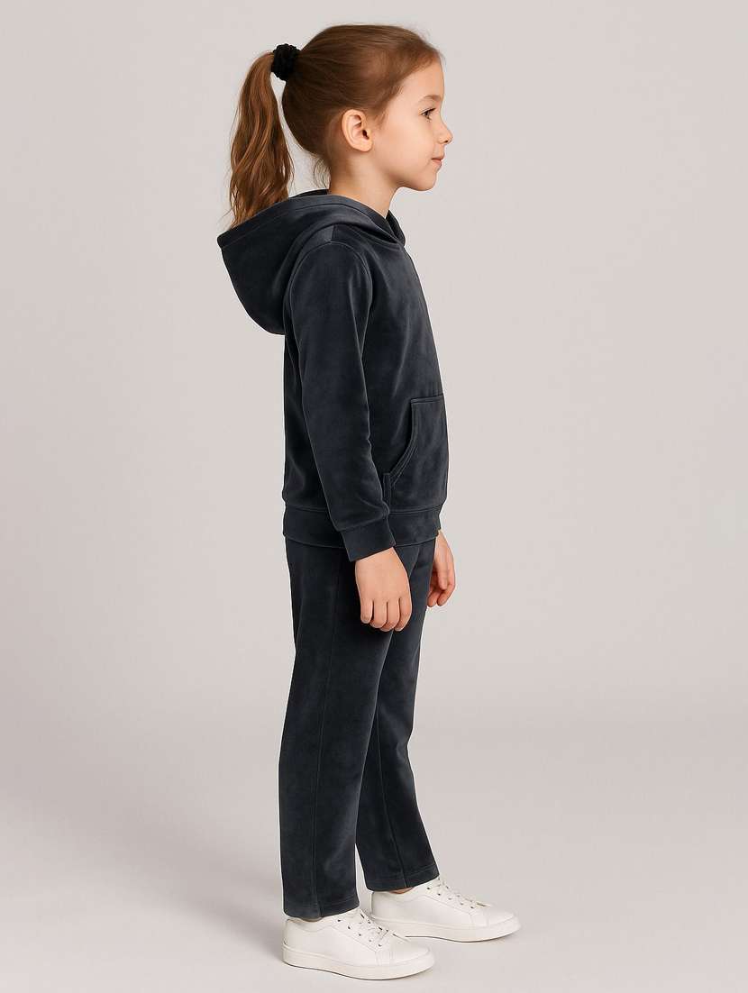 girls solid with work long sleeve full length set - 22180239 -  Standard Image - 2