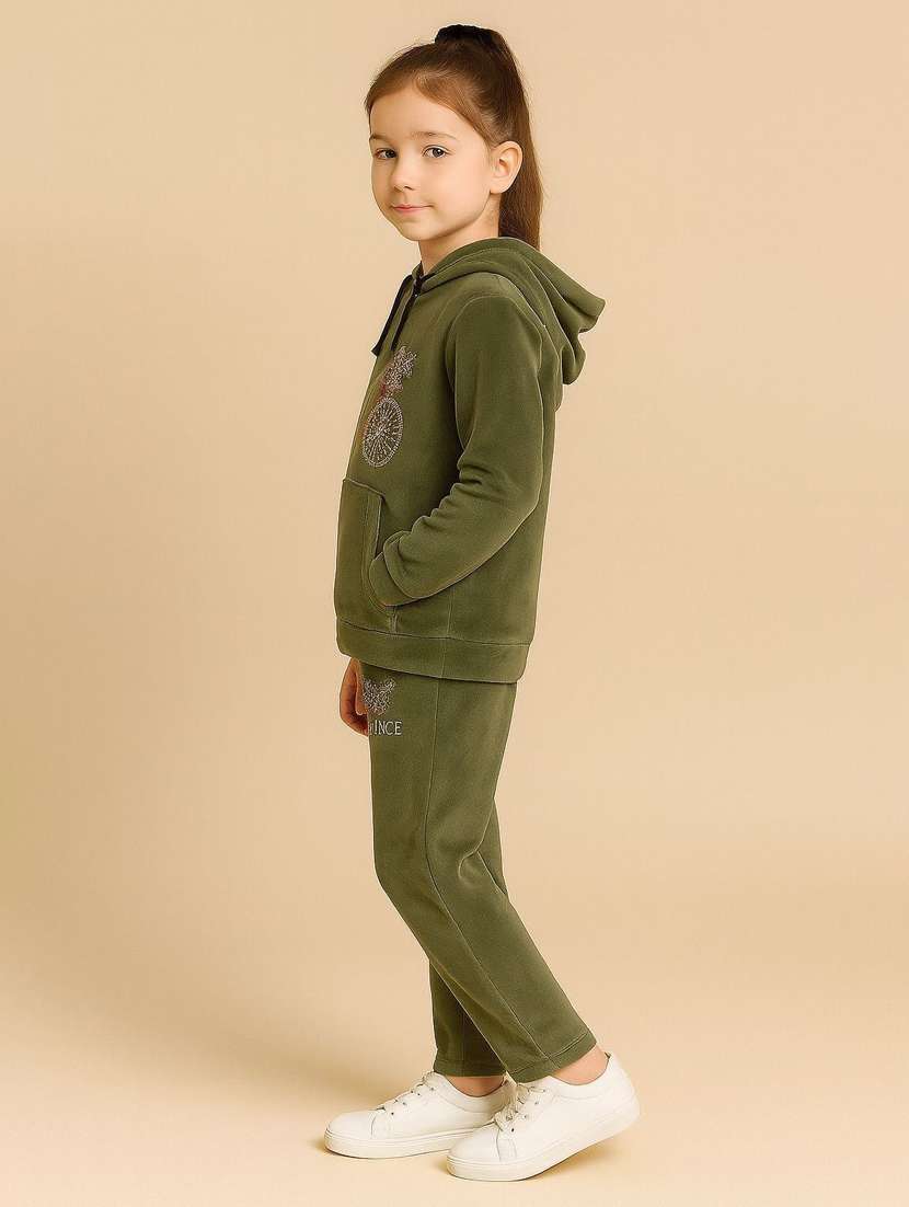 girls solid with work long sleeve full length set - 22180242 -  Standard Image - 2