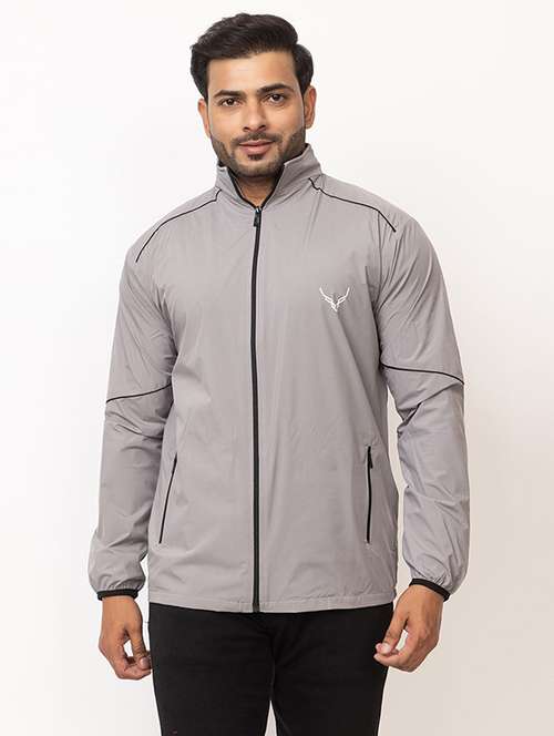 men solid long sleeve windcheater casual jacket - 22180258 -  Standard Image - 0