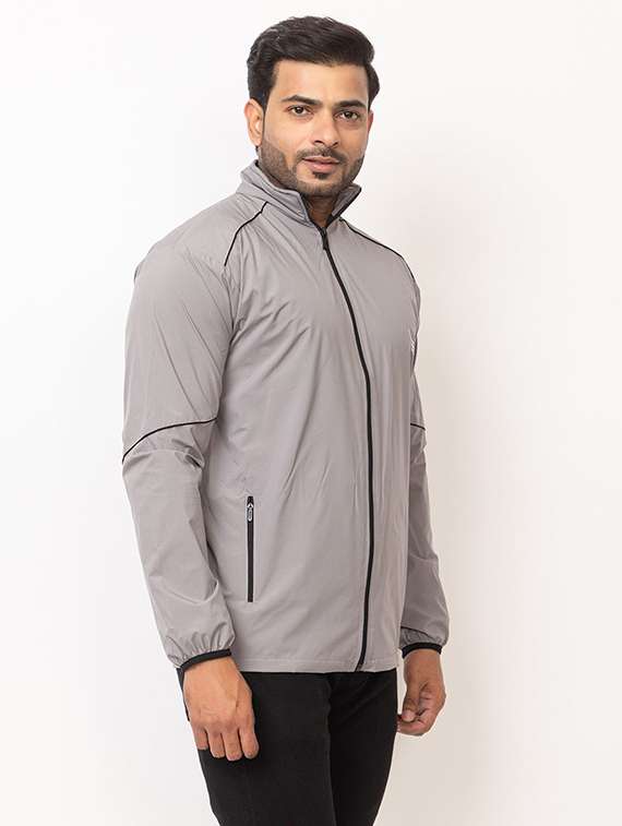 men solid long sleeve windcheater casual jacket - 22180258 -  Standard Image - 2